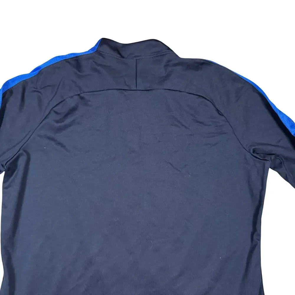 Nike Women's‎ Academy Dri-FIT Soccer Drill Quarter Zip Navy & Blue Shirt - Large